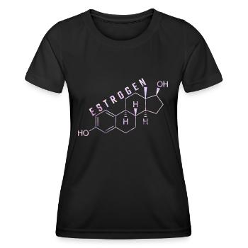 molécule d’œstrogène - T-shirt sport Femme - noir - Devant - AI Model Female 172 light (172cm)