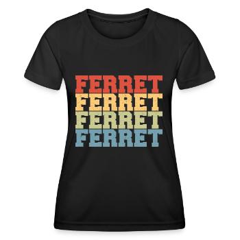 Weasel Retro Ferret Cute Vintage - Women's Functional T-Shirt - black - Front - AI Model Female 172 light (172cm)