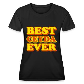Ceyda Prénom Drôle de cadeau - T-shirt sport Femme - noir - Devant - AI Model Female 172 light (172cm)