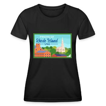 Rhode Island Fil-Am Design pour Proud Pinoys - T-shirt sport Femme - noir - Devant - AI Model Female 172 light (172cm)