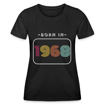 Vintage date of birth 1968 - Women's Functional T-Shirt - black - Front - AI Model Female 172 light (172cm)