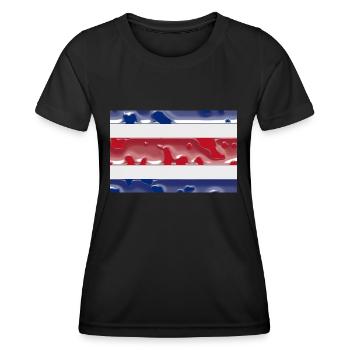 Pays pour Rica Costa drapeau - T-shirt sport Femme - noir - Devant - AI Model Female 172 light (172cm)