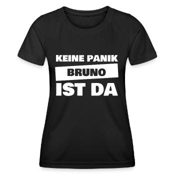Prénom Bruno - T-shirt sport Femme - noir - Devant - AI Model Female 172 light (172cm)