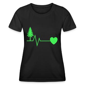 Arbre, Forêt, Heartbeat, Conservation de la Nature - T-shirt sport Femme - noir - Devant - AI Model Female 172 light (172cm)