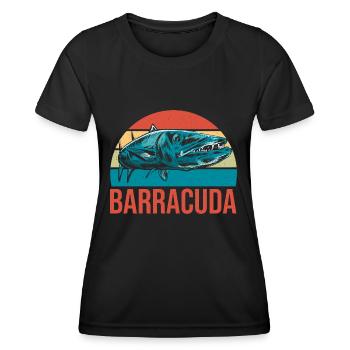 Cadeau pour les amateurs de poissons Barracuda - T-shirt sport Femme - noir - Devant - AI Model Female 172 light (172cm)