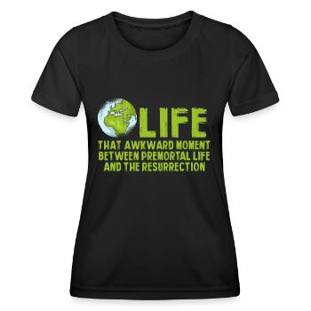 Vie Le moment embarrassant entre deux vies - T-shirt sport Femme - noir - Devant - AI Model Female 172 light (172cm)