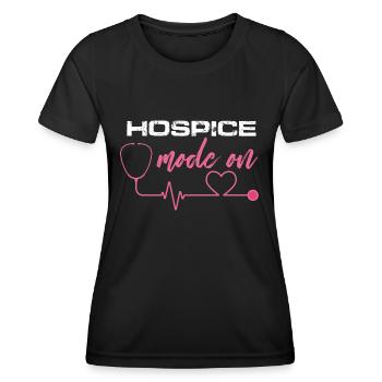 Mode Hospice Sur Soins Terminaux Soins Infirmiers RN - T-shirt sport Femme - noir - Devant - AI Model Female 172 light (172cm)