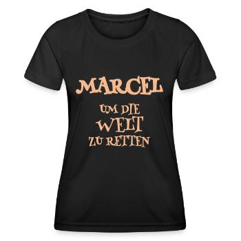 Marcel as a helper - Women's Functional T-Shirt - black - Front - AI Model Female 172 light (172cm)