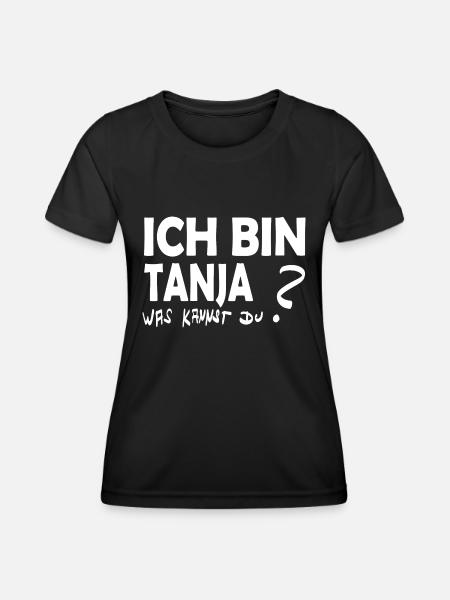 Vorname Tanja - Frauen Funktions-T-Shirt - Schwarz
