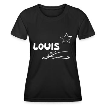 Cadeau Louis - T-shirt sport Femme - noir - Devant - AI Model Female 172 light (172cm)