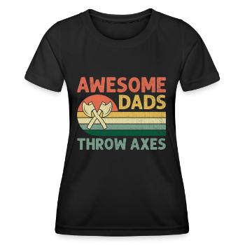 Awesome Dads Throw Axes Hache Throwing Hachette - T-shirt sport Femme - noir - Devant - AI Model Female 172 light (172cm)