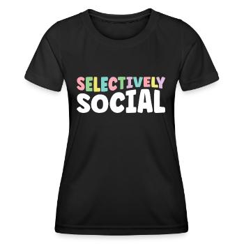 Dictons sociaux sélectifs pour les introvertis - T-shirt sport Femme - noir - Devant - AI Model Female 172 light (172cm)