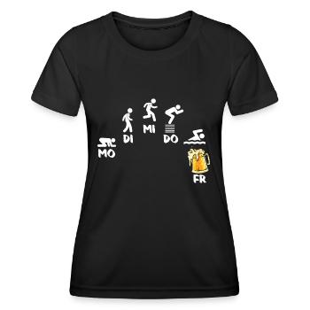Schwimmen Schwimmer - Frauen Funktions-T-Shirt - Schwarz - Vorne - AI Model Female 172 light (172cm)