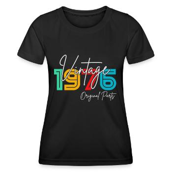 Vintage millésime 1976 anniversaire cadeau - T-shirt sport Femme - noir - Devant - AI Model Female 172 light (172cm)