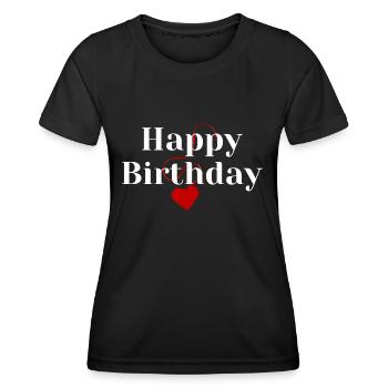 Bon anniversaire - T-shirt sport Femme - noir - Devant - AI Model Female 172 light (172cm)