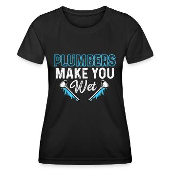 Faites-vous mouiller Happy Worker Gift - T-shirt sport Femme - noir - Devant - AI Model Female 172 light (172cm)