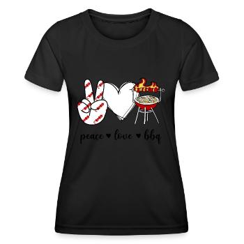 Barbecue Peace Love - T-shirt sport Femme - noir - Devant - AI Model Female 172 light (172cm)