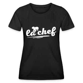 la chef femme cuisinière cuisinière humour - T-shirt sport Femme - noir - Devant - AI Model Female 172 light (172cm)