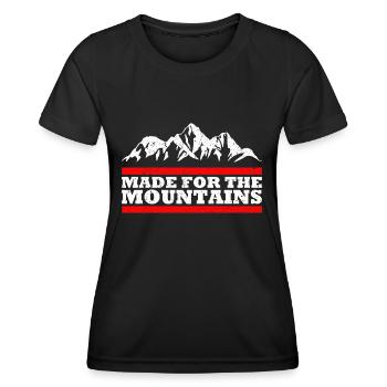 Fait pour les montagnes. Conception de randonnée pédestre - T-shirt sport Femme - noir - Devant - AI Model Female 172 light (172cm)