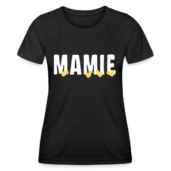 Mamie avec Petits Poussins - T-shirt sport Femme - noir - Devant - AI Model Female 172 light (172cm)