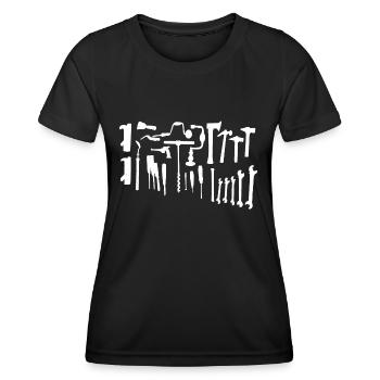 Werkzeug - Frauen Funktions-T-Shirt - Schwarz - Vorne - AI Model Female 172 light (172cm)