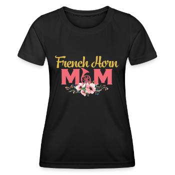 French Horn Mom Horn Player Mother Hornist - Women's Functional T-Shirt - black - Front - AI Model Female 172 light (172cm)