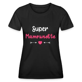 Super Mamounette - T-shirt sport Femme - noir - Devant - AI Model Female 172 light (172cm)
