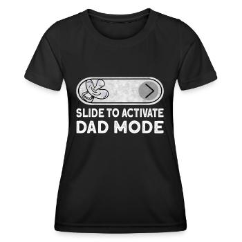 Slide pour activer le mode papa - Nouveau papa bientôt Da - T-shirt sport Femme - noir - Devant - AI Model Female 172 light (172cm)