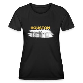 Conception de la ligne d’horizon de Houston pour les fiers résidents de Houston - T-shirt sport Femme - noir - Devant - AI Model Female 172 light (172cm)