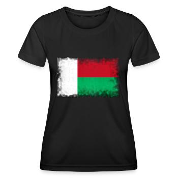Flag of Madagascar - Women's Functional T-Shirt - black - Front - AI Model Female 172 light (172cm)