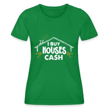 J’achète des maisons au comptant Investisseur immobilier - T-shirt sport Femme - vert - Devant - AI Model Female 172 dark (172cm)
