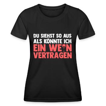 Ich Mit Dir Du Mit Mir Wir Mit Wein - Frauen Funktions-T-Shirt - Schwarz - Vorne - AI Model Female 172 light (172cm)