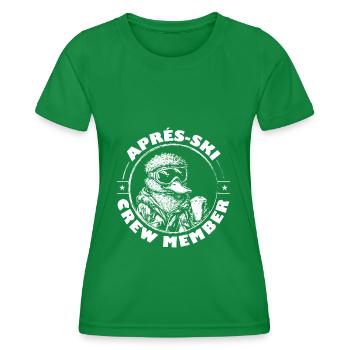 Duck Après Ski Team Saying - Women's Functional T-Shirt - kelly green - Front - AI Model Female 172 dark (172cm)
