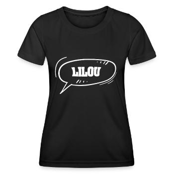 Prénom Lilou - T-shirt sport Femme - noir - Devant - AI Model Female 172 light (172cm)