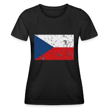 Tchéquie - T-shirt sport Femme - noir - Devant - AI Model Female 172 light (172cm)