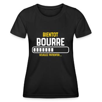 Bientôt Bourré, Veuillez Patienter... - T-shirt sport Femme - noir - Devant - AI Model Female 172 light (172cm)