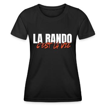 Wandern ist Leben. Humor, Leidenschaft, Wandern - Frauen Funktions-T-Shirt - Schwarz - Vorne - AI Model Female 172 light (172cm)