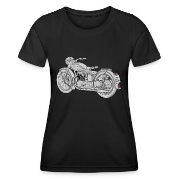 Motorrad Skizze - Frauen Funktions-T-Shirt - Schwarz - Vorne - AI Model Female 172 light (172cm)