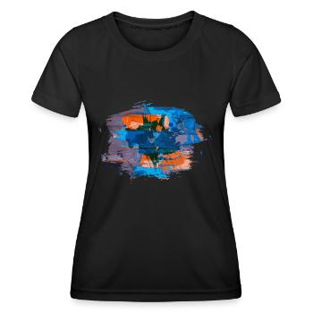 abstraction - T-shirt sport Femme - noir - Devant - AI Model Female 172 light (172cm)