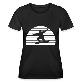 Snowboard Snowboarder - Frauen Funktions-T-Shirt - Schwarz - Vorne - AI Model Female 172 light (172cm)