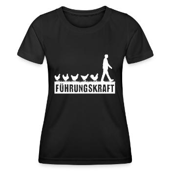 Hühner Führungskraft Hühner Bauer - Frauen Funktions-T-Shirt - Schwarz - Vorne - AI Model Female 172 light (172cm)