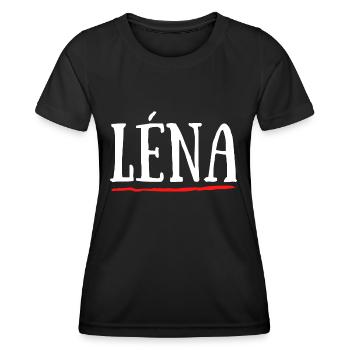 Léna Prénom Cadeau Baptême Naissance - T-shirt sport Femme - noir - Devant - AI Model Female 172 light (172cm)
