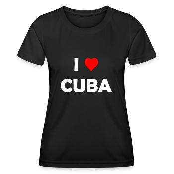 J’aime Cuba - J’aime Cuba - La Havane - Caraïbes - T-shirt sport Femme - noir - Devant - AI Model Female 172 light (172cm)
