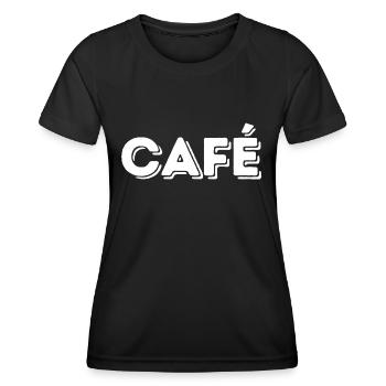 CAFÉ - pour les enthousiastes du matin - T-shirt sport Femme - noir - Devant - AI Model Female 172 light (172cm)