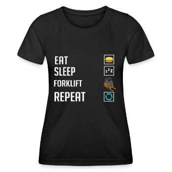 Conducteur de chariot élévateur Élévateur - T-shirt sport Femme - noir - Devant - AI Model Female 172 light (172cm)