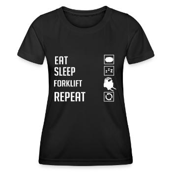 Conducteur de chariot élévateur Élévateur - T-shirt sport Femme - noir - Devant - AI Model Female 172 light (172cm)