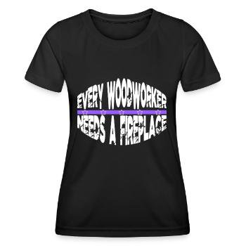gift idea chainsaw carpenter felling jokes - Frauen Funktions-T-Shirt - Schwarz - Vorne - AI Model Female 172 light (172cm)