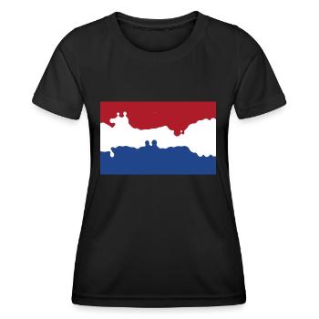 Pays-Bas - T-shirt sport Femme - noir - Devant - AI Model Female 172 light (172cm)