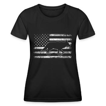 Conception de coyote pour les réacteurs de coyote - T-shirt sport Femme - noir - Devant - AI Model Female 172 light (172cm)