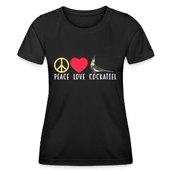 Cockatiel Cockatiel Cockatoo Perroquet Oiseau Cadeau - T-shirt sport Femme - noir - Devant - AI Model Female 172 light (172cm)
